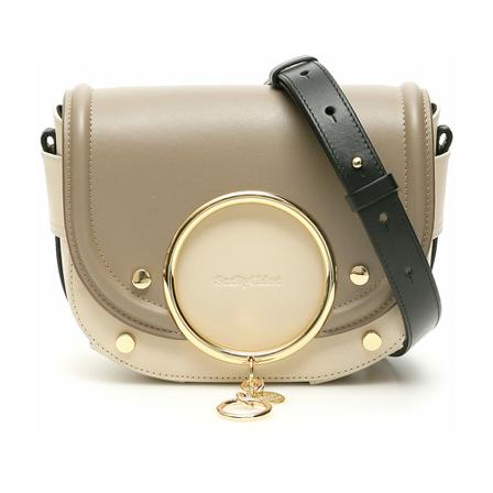 See by Chloé leather mara shoulder Tas , Beige , Dames , Maat: ONE Size Schoudertassen