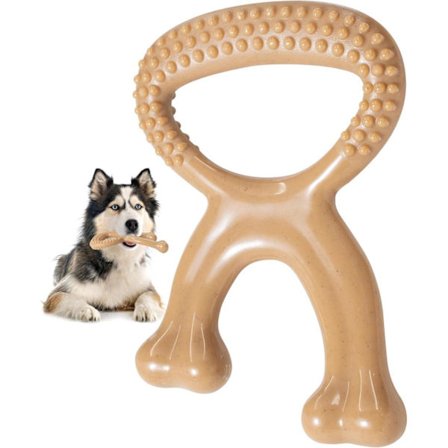 Tyggelegetøj til hund – Uforgængeligt nylonben med tandpleje, smag af oksekød, små til store hunde_OF