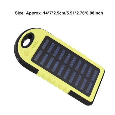 Batteridriven bärbar mobiltelefon powerbank-laddningsbox för iPhone med LED-ljus (gul)