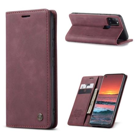 CaseMe Samsung Galaxy A21s vintage-kotelo - Viininpunainen Red