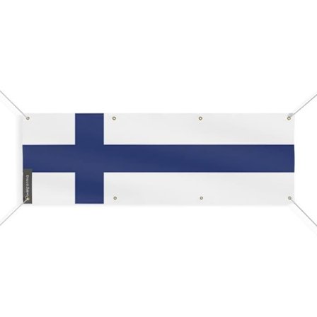 Lippubanneri - PIXELFORMA - Suomi - 130x390 cm - 8 silmukkaa - Kestävää polyesteriä