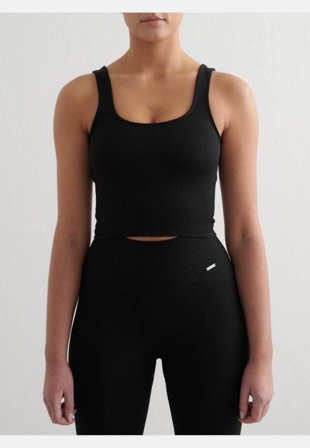 aim'n Black Ribbed Seamless Shaping Bralette Träningskläder Dam Svart L