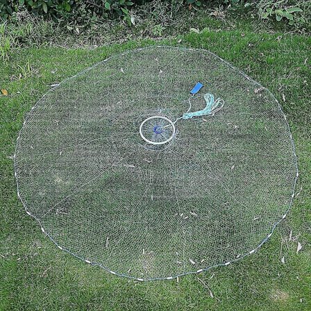 Fiskenett Monofilament Nylon Håndtrosse Fiskenett Fiskegarn Agnfelle 2,4m/95tommer 0,5 Fingernettmaske