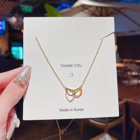 Kvinnor Halsband Kedja Choker Hänge Smycken Flickor Present Titanium Stål Graceful och Fashionabla Enkel Hjärtformad Gold