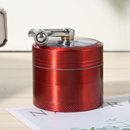 4-lags rygesliber, håndrystet zinklegerings slibeværktøj 55 mm med magnetisk låg Red
