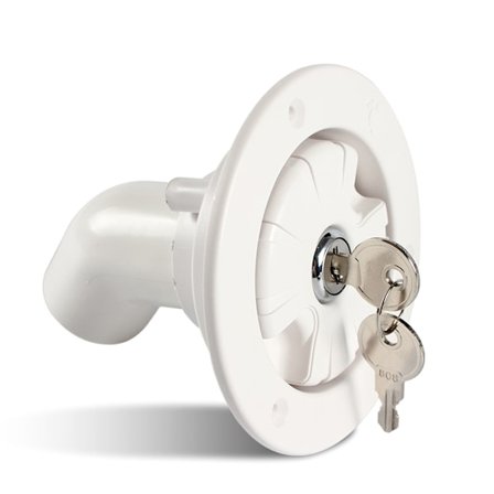 Vattenpåfyllning med gravitation för luckinloppsfilter med låsbara nycklar för husbil, båt, husvagn, släpvagnstillbehör