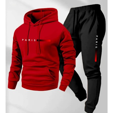 2026 Ny herrehettegenser Løs hettegenserjakke med lange ermer og bukser