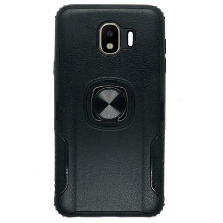 Samsung Galaxy J4 2018 - Stilig glatt deksel med ringholder Svart