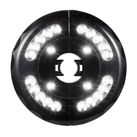 Dobbelt Strøm Terrasseparasol Lys - Genopladeligt og Batteridrevet Parasol Lys, 3 Lysindstillinger, Parasolstang Lys til Terrasseparasol Camping