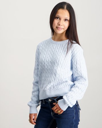 Grunt GRLine Cable LS Knit Bleu Pulls Fille - Kids Brand Store