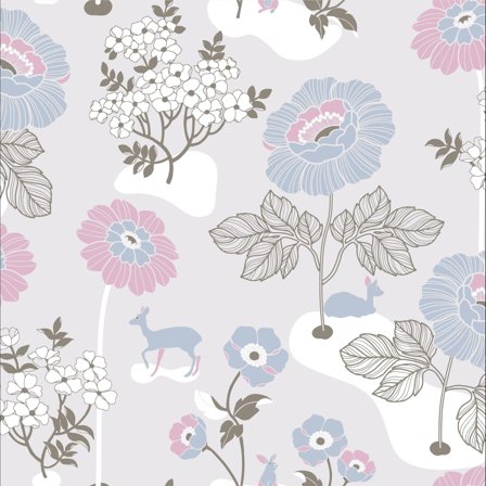 Duro Blomsteräng 398-02P Tapetprov Duro 1900, Ljusgrå, Färg & tapeter