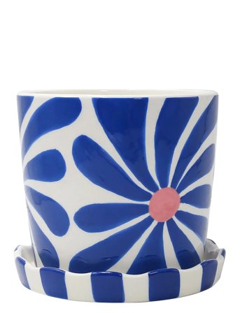 Que Rico Urtepotteskjuler - Lior - Fiesta Floral - Blue - 12.5 CM
