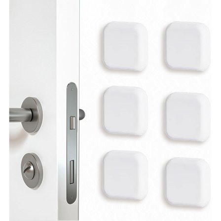 [6 Pack] [Vit] Dörrstopp Väggskydd, Silikondörrstötfångare, Självhäftande Väggskydd, Dörrstängningsljuddämpare, Dörrknoppskydd för Hem, Av