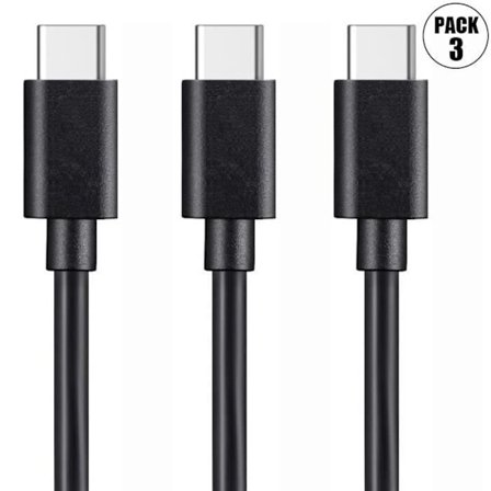 USB-C Laddningskabel - E.F.CONNECTION - 3 x 1 Meter - Snabbladdning - Kompatibel med Redmi 10C, 10A, 11A 13C 14C