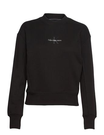 Monogram Logo Crew Neck Pullover Striktrøje Sort Calvin Klein Jeans