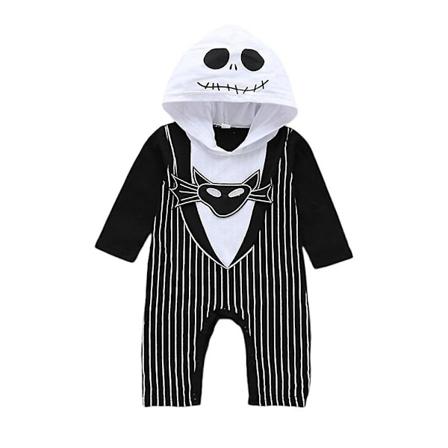Baby Toddler Jack Skellington Romper Cosplay Kostume Halloween Festlig Hættetrøje Jumpsuit-Xin 2-3 Years