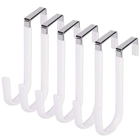 6 stk dørkroker Z-formede kroker Dørhengende kroker Klesstativkroker Ingen borekroker For håndkleholdere Hengende klær, hatter (hvit)
