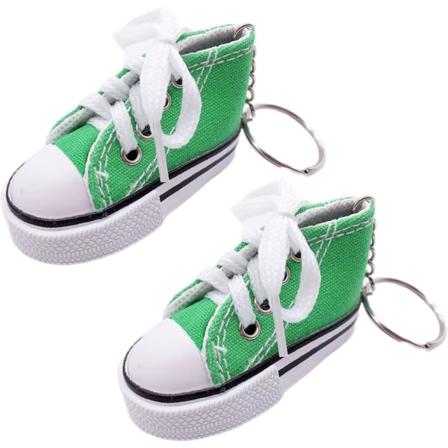 1 par/5 par Mini sko nyckelringar Canvas Sneaker nyckelringar för barn och vuxna Ryggsäck nyckelringar Cool födelsedagsfest F