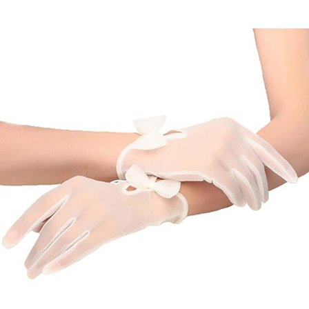 Naiset Pitsi Morsian Morsian Lyhyet Hanskat Ranne Hääjuhlat Puku