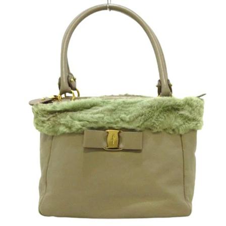 Salvatore Ferragamo Pre-owned Pre-owned Leather handTass , Beige , Dames , Maat: ONE Size Vintage Tassen