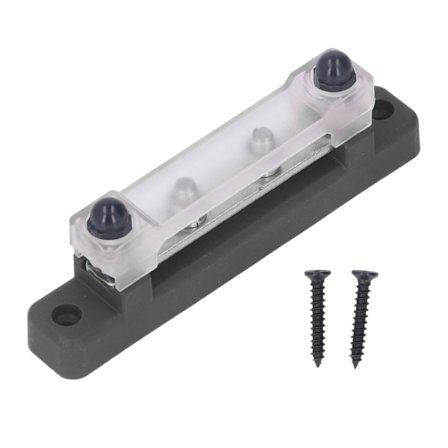 12‐48V 150A 4-polig Bussbar Jordkraftfördelning Batteriförbindelseblock för Bil Lastbilar Husbilar Marinbåtar Svart