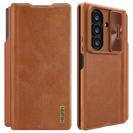 NILLKIN Samsung Z Fold7 Qin Pro Series PU-Läder Kortfack Fodral - Brun