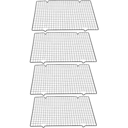 4 st Kyl- och bakgaller i rostfritt stål, kakgaller, bakgaller 40,5*25,5*2cm Bakverk Kol Bak