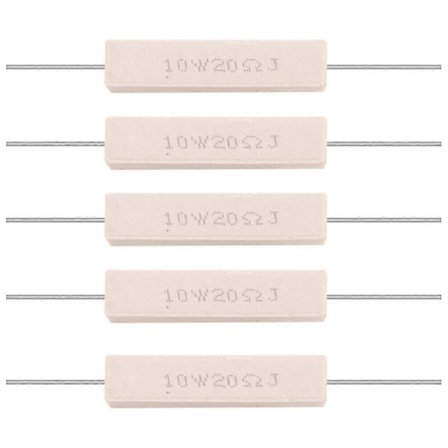 Amico 5x 10W 20 Ohmin 5% lankahaavitettu keraaminen sementtivastus 10 wattia