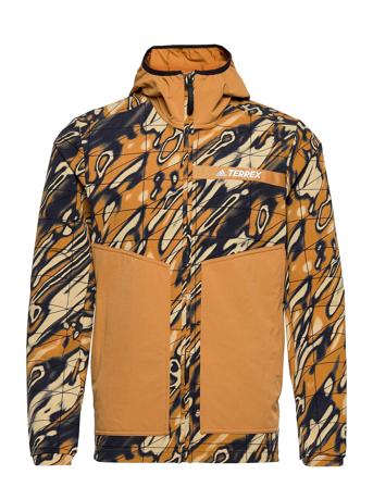 Terrex Multi Graphic Stretch Softshell Jacket Brown Adidas Performance