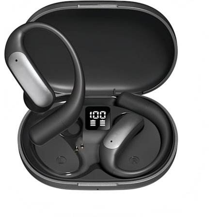 Öppna Hörlurar för Män/Kvinnor, Bluetooth Hörlurar 5.0, Over Ear Hörlurar Sport