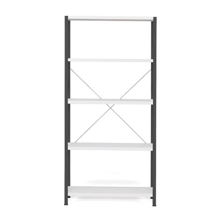 Hylla IDEAL, grundsektion, 1970x1010x500 mm, mörkgrå, grå hyllplan