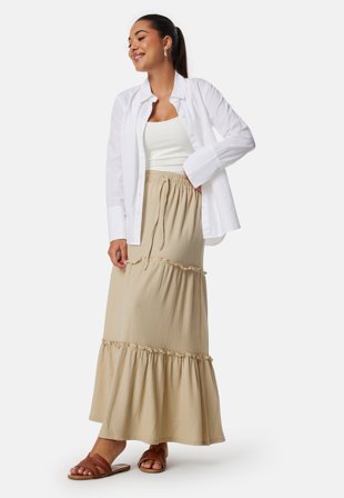 BUBBLEROOM-Flounce Maxi Skirt-XS