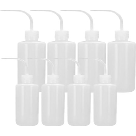 Muoviturvallinen pesupullo, muovipuristuspullo kapea suu, 8 pakkausta (kukin koko 4 kpl 250 ml + 500 ml) kastelukannut