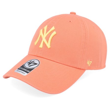 47 Brand - MLB Oranje unconstructed Cap - New York Yankees MLB Clean Up Cap Grapefruit Dad Cap @ Hatstore