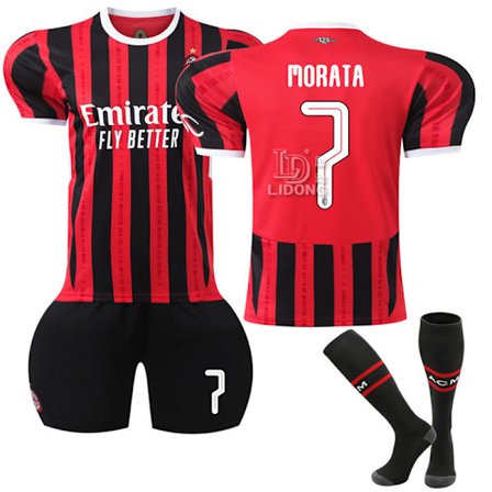 Gos- 2425 AC Milan Champions League Edition Fotbollströja 7 MORATA