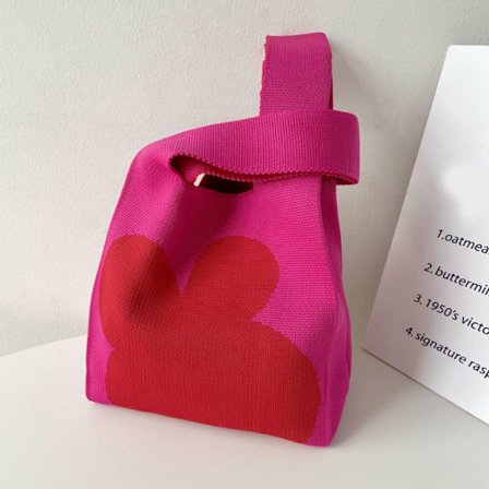 Stickad handväska handledsväska 5 5