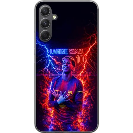 Kompatibelt Mobildeksel til Samsung Galaxy A25 Portrett av Viktor Gyökeres i Arsenaltrøye med intensivt blikk og mørk dramatisk bakgrunn