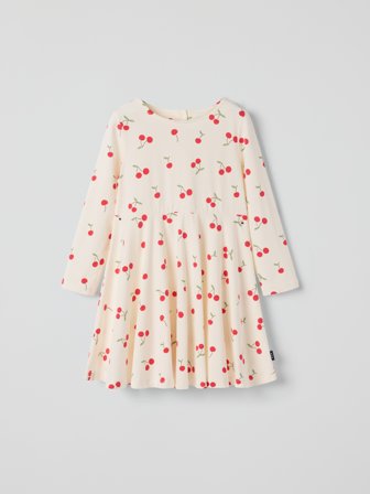 Polarn O. Pyret Långärmad snurrklänning körsbär - 134 - barnkläder - beige