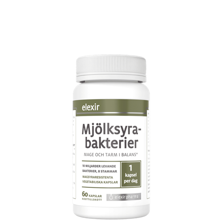 Mikronæringsstoffer Elexir Pharma Mælkesyrebakterier 60 kapsler - Bodyman.dk