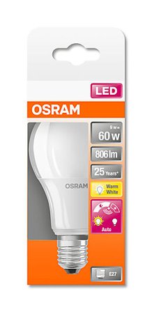 OSRAM LED Classic A 60 9W 2700K daylight sensor E27