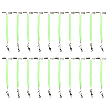 20 stk. fiskesluker i rustfritt stål, line, wire, fortom, selvlysende fiskerigger med rullesvirvler, 3-veis armkoblingssett