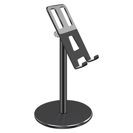 Universal Mobiltelefonholder Stativ Høyde Vinkel Justerbar med Base for Skrivebord Svart