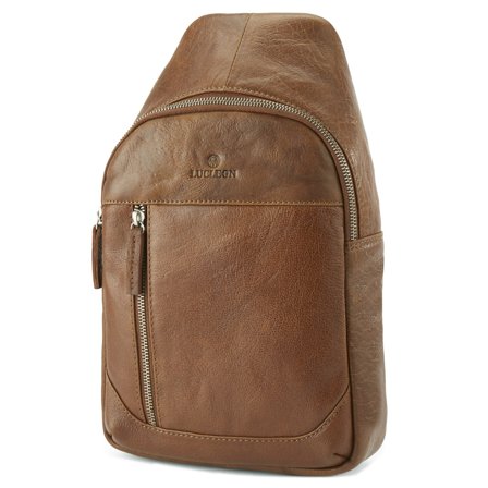 Sac à bandoulière California Mini en cuir brun havane pour hommes - Sacs en cuir - pour Hommes - Lucleon