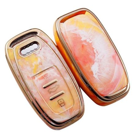 Skyddande skal för bilnyckel för Audi, rosa skal för kvinnor, present till Audi A1, A3, A4, A5, Horizon A7, A8, Q3, Q5, Q7, 2009-2015, 