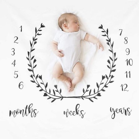 100cm Baby Evolution Måtte, Måned-for-måned Babytæppe, Månedlig Milepæl Baby