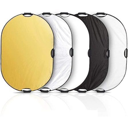 Bærbar 5 i 1 Reflektor (80x120cm) for Fotografering, Fotostudio og Utendørsbelysning