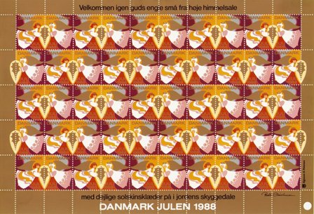 Danmark - julmärkeark 1988 - Takket - Ubrugt eller foldet