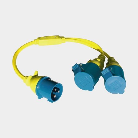 Shore power adapter Ratio Electric Marine Adapter, 250 V, from CEE (male) to 2 x CEE (female)