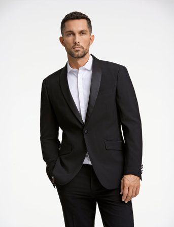 Lindbergh Black Superflex Tuxedo Blazer - Black - 50