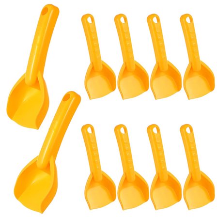 10 st strandspadar sandspade liten spade plastspade sandsaker spadar för barn barnfest (18,00X7,50X3,50CM, gul)